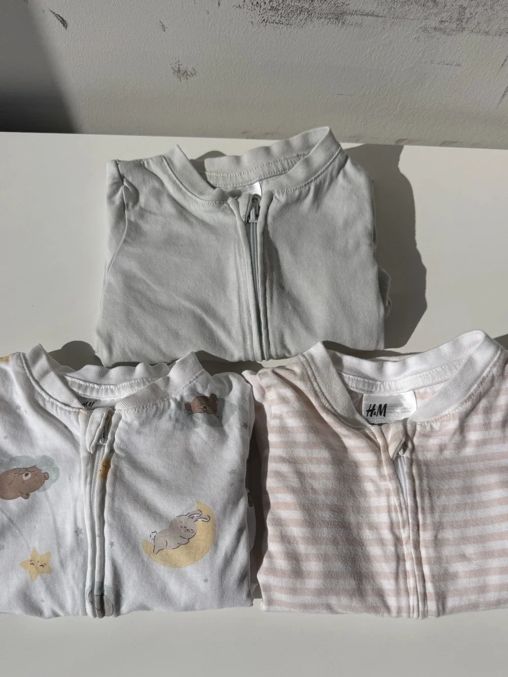 H&M Baby Zip Sleeper Bundle (3) | Cotton Footed Pajamas | 3months